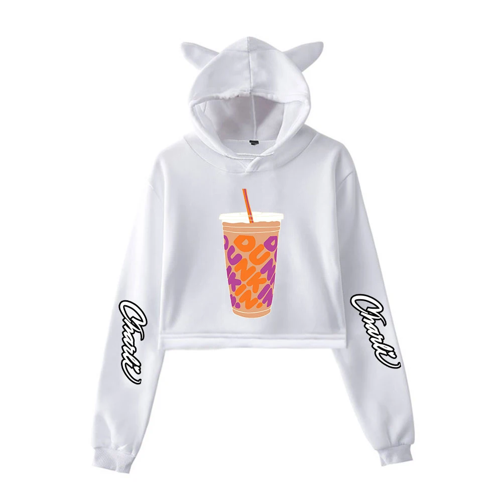 Streetwear Charli D'Amelio Ice Coffee Splatter Crop top hoodies Women charli damelio merch Pullover Cat ear Hot short Sweatshirt
Streetwear Charli D'Amelio Ice Coffee Splatter Crop top hoodies Women charli damelio merch Pullover Cat ear Hot short Sweatshirt