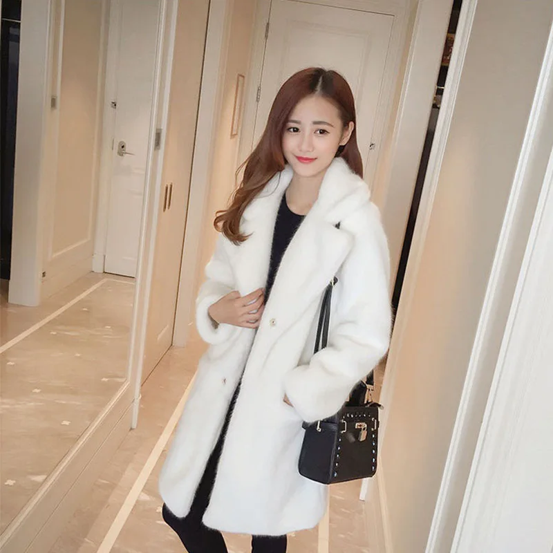 Women Mink Faux Fur Coat Solid Female Turn Down Collar Winter Warm Fake Fur Lady Coat Casual Jacket
Women Mink Faux Fur Coat Solid Female Turn Down Collar Winter Warm Fake Fur Lady Coat Casual Jacket