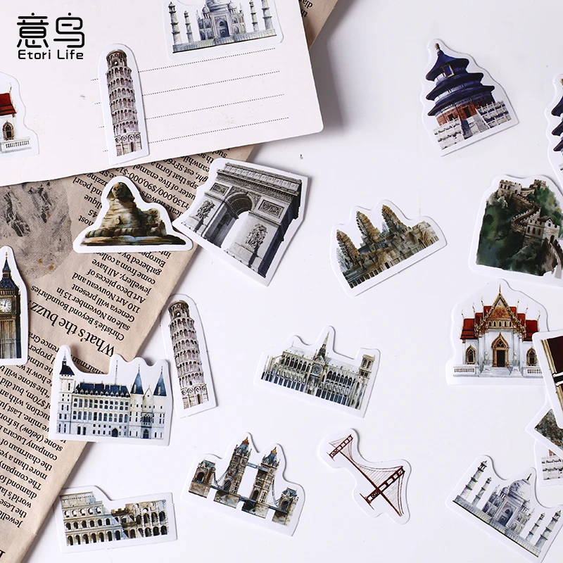 46Pcs/box World Places Of Interest Sticker DIY Notebook Mobile Phone Calendar Cup Decoration Scrapbook Envelope Sealing Stickers
46Pcs/box World Places Of Interest Sticker DIY Notebook Mobile Phone Calendar Cup Decoration Scrapbook Envelope Sealing Stickers