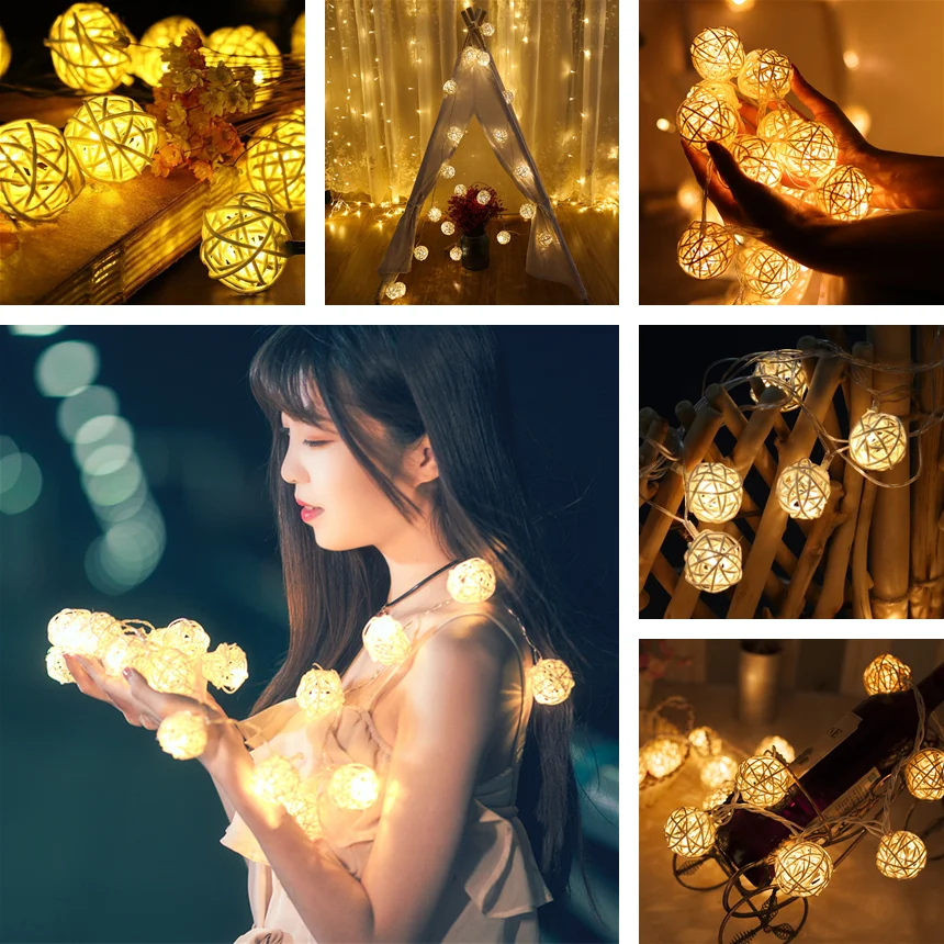 Luces Rattan Ball Led String Lights Garland Battery Christmas Led Lights Garland Street Fairy Light Christmas Decoration Navidad
Luces Rattan Ball Led String Lights Garland Battery Christmas Led Lights Garland Street Fairy Light Christmas Decoration Navidad