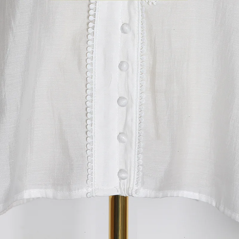 Women Embroidery Shirt Lantern Sleeve Stand Collar Lace Hollow Out Shirt Tops 
Women Embroidery Shirt Lantern Sleeve Stand Collar Lace Hollow Out Shirt Tops