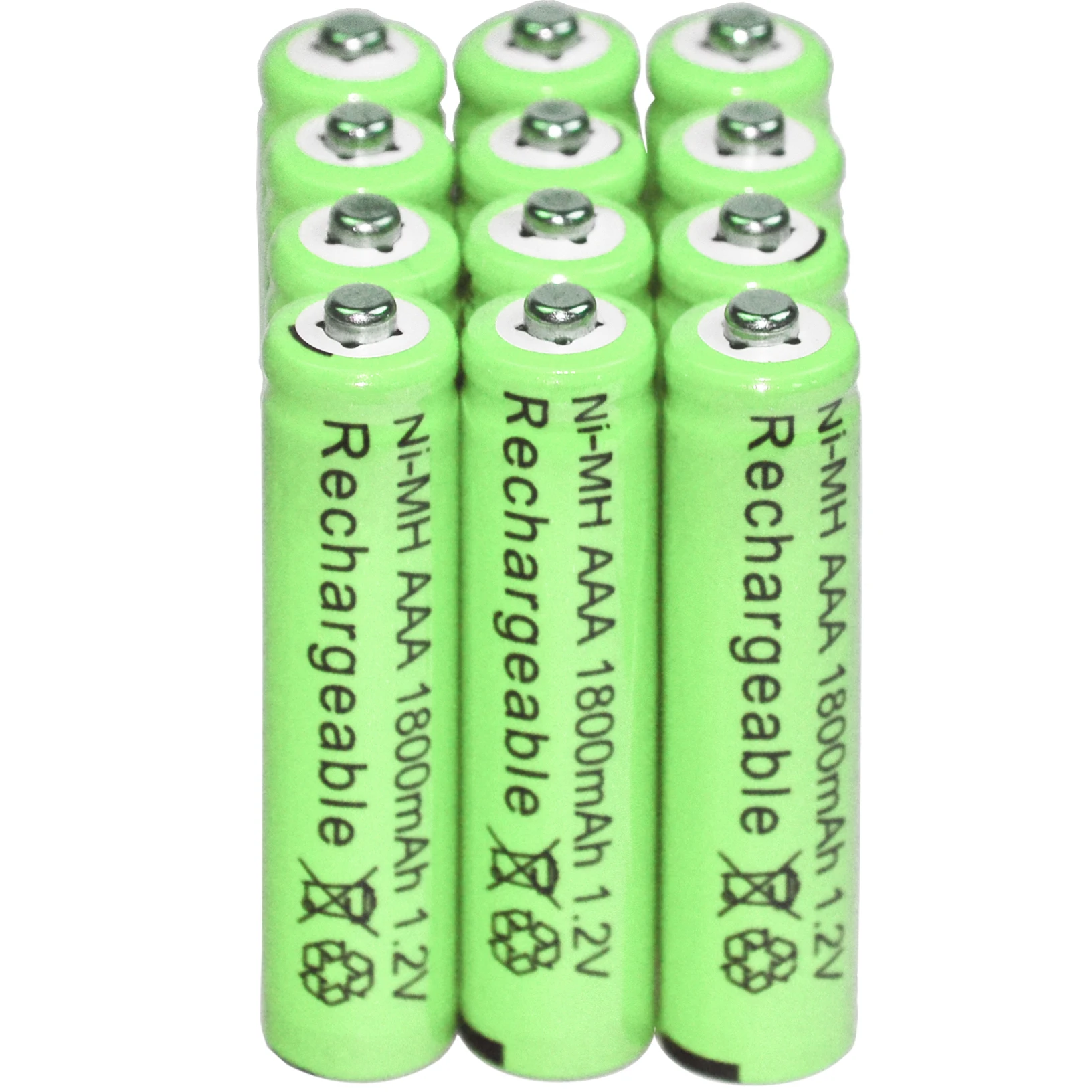 2-48pcs New Brand AAA rechargeable battery 1800mah 1.2V NI-MH Rechargeable for led light toy mp3 Green | Электроника