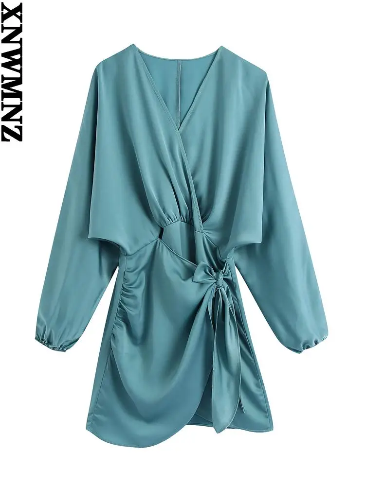 XNWMNZ Women satin effect wrap dress Elegant Fashion sexy long sleeves women's mini party dress ladies elastic waist short dress
XNWMNZ Women satin effect wrap dress Elegant Fashion sexy long sleeves women's mini party dress ladies elastic waist short dress