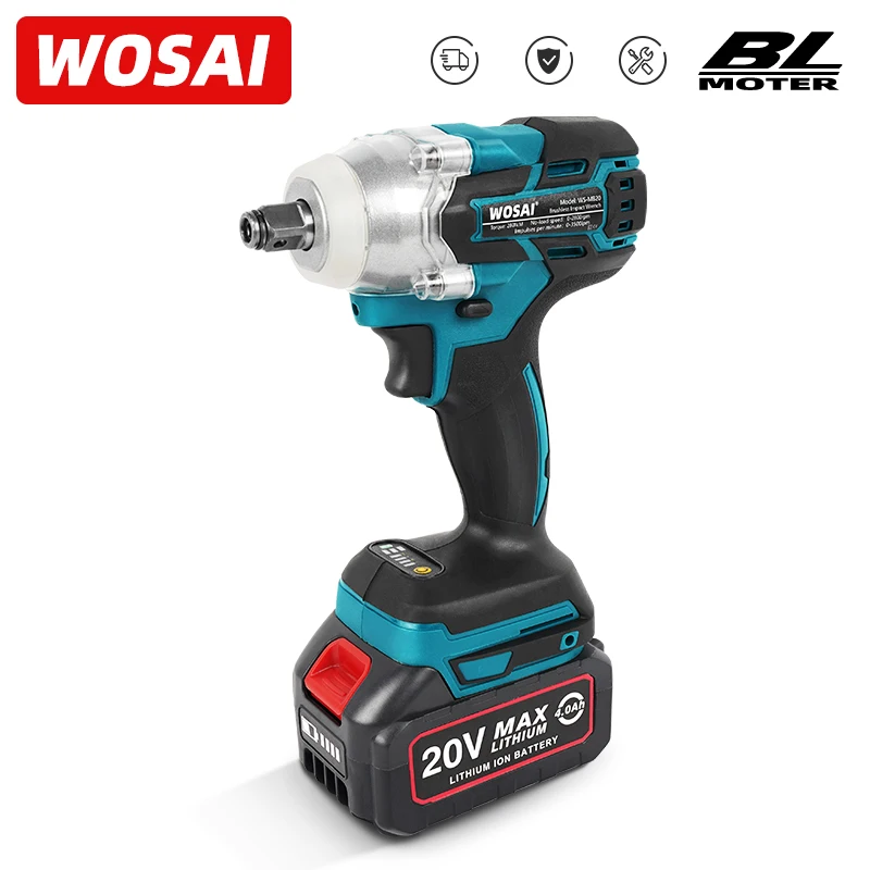 WOSAI 20V Cordless Electric Impact Wrench Brushless Wrench Socket Li-ion Battery Hand Drill Installation Power Tools
WOSAI 20V Cordless Electric Impact Wrench Brushless Wrench Socket Li-ion Battery Hand Drill Installation Power Tools