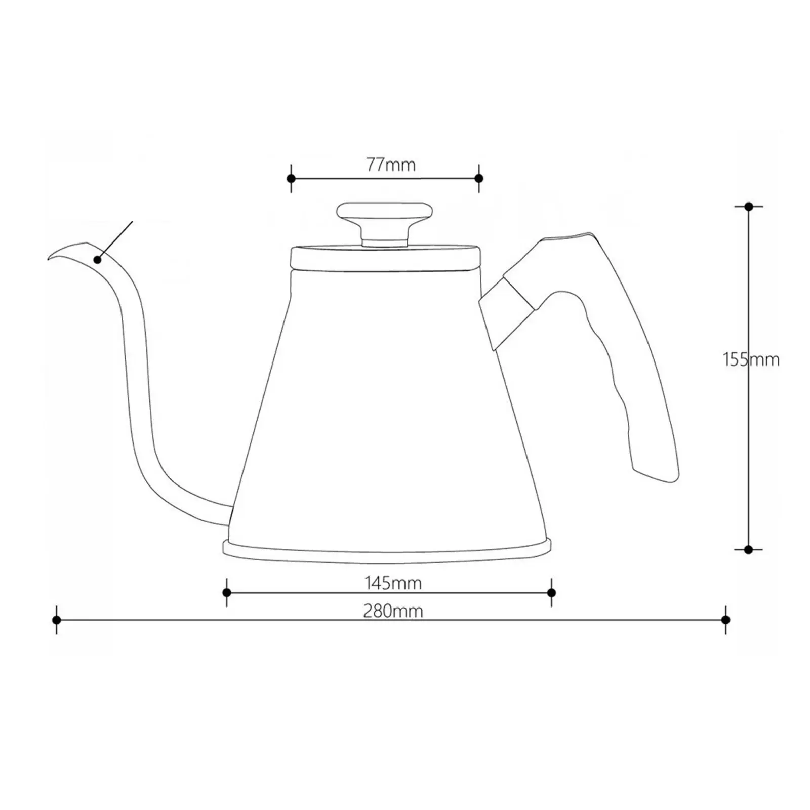 Gooseneck Stovetop Kettle with Thermometer, Pour Over, Triple Layered Base, Black, 1.2L
Gooseneck Stovetop Kettle with Thermometer, Pour Over, Triple Layered Base, Black, 1.2L