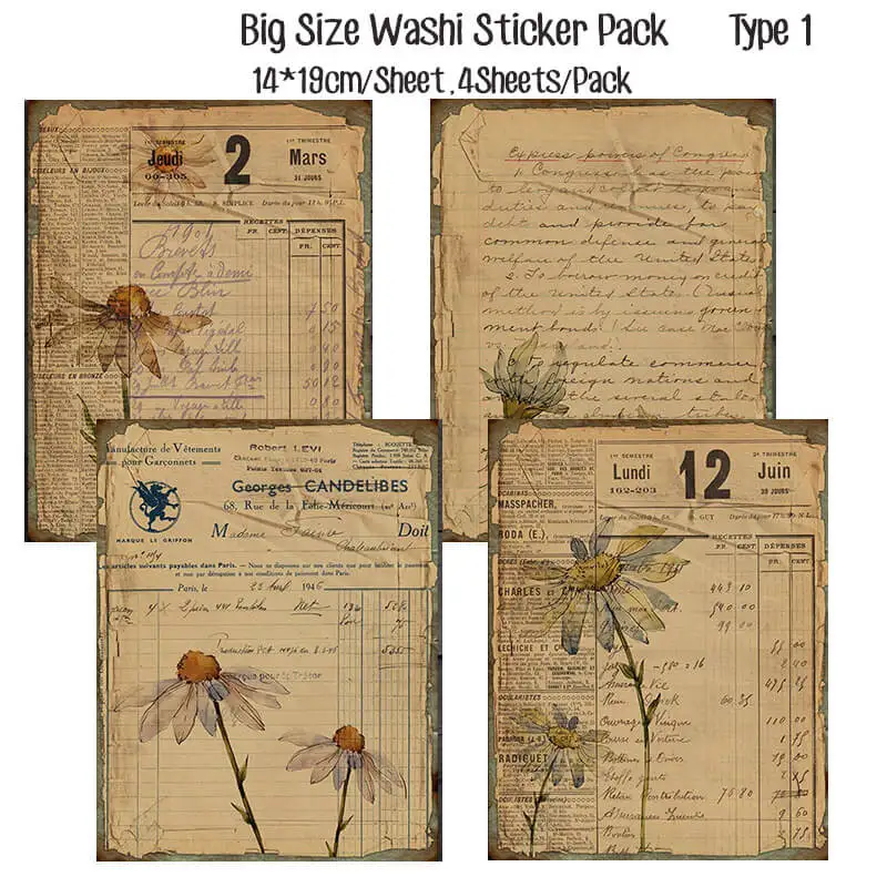 Листы Washi с ботаническими бабочками 17 типов музыкальные рукописи птицами