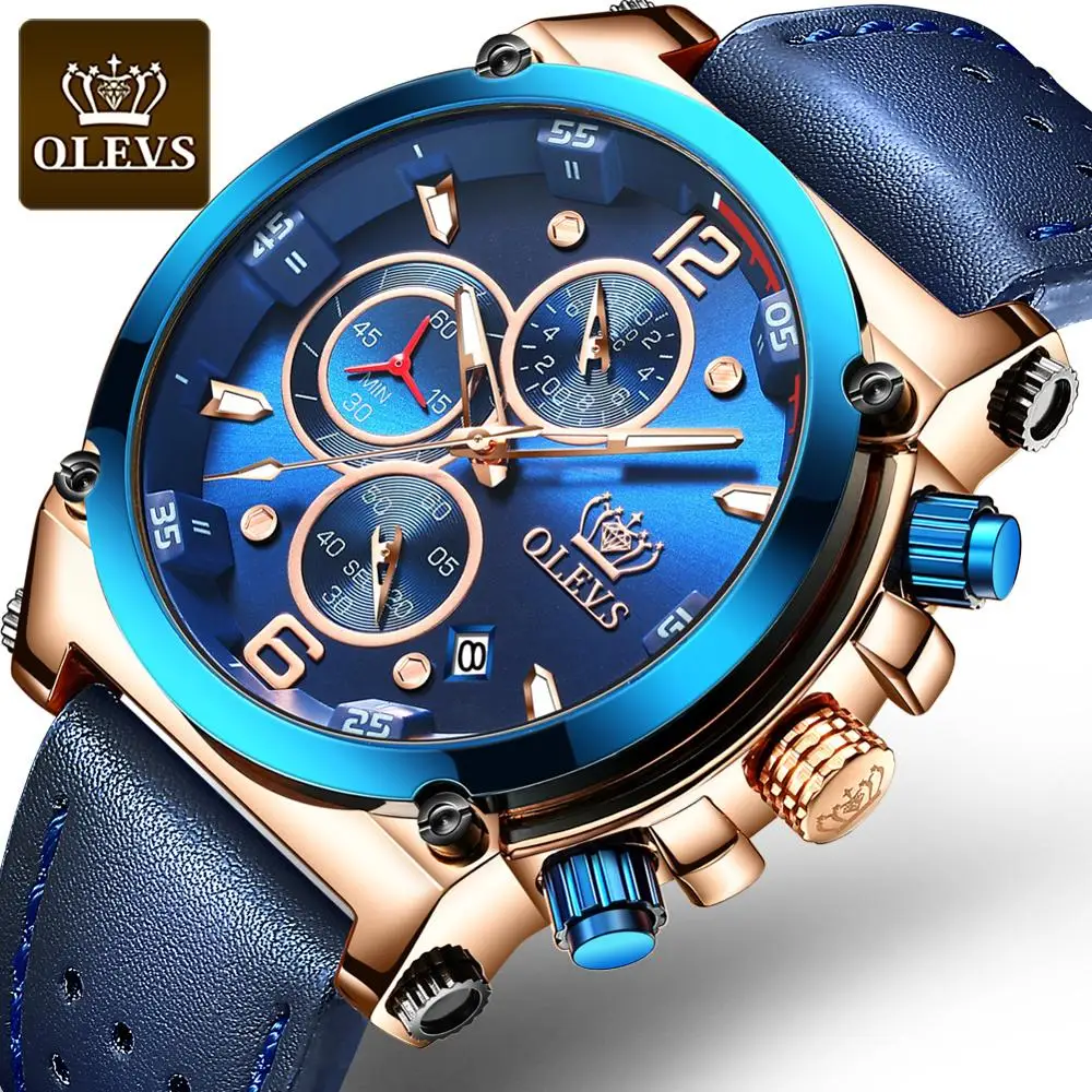 OLEVS Mens Watches Top Brand Luxury Ultra-thin Leather Men's Quartz Watch Blue Calendar Chronograph Men's Watch Clock Reloj 2020
OLEVS Mens Watches Top Brand Luxury Ultra-thin Leather Men's Quartz Watch Blue Calendar Chronograph Men's Watch Clock Reloj 2020
