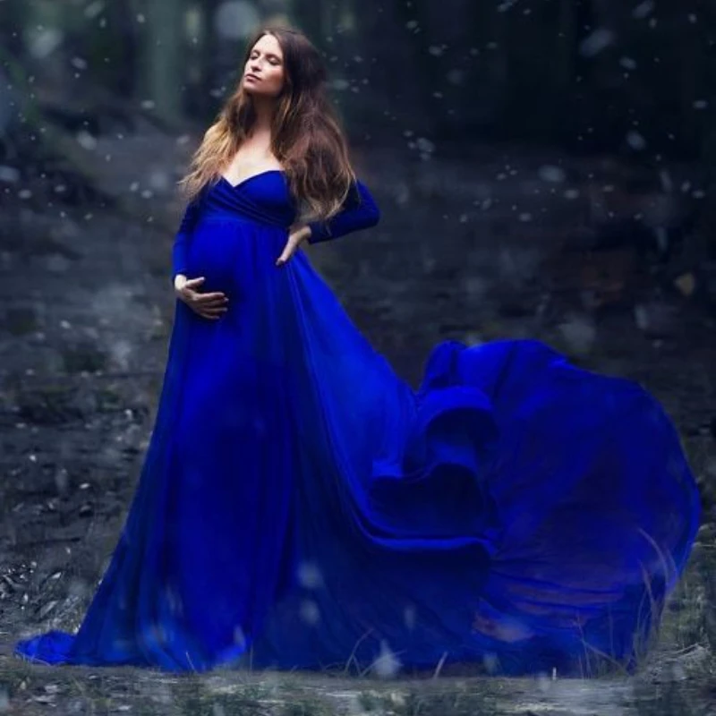 Sexy Royal Blue Maternity Dresses For Babyshower Off The Shoulder Long Sleeves Nightgown Photography Pregnancy Women Bathrobes
Sexy Royal Blue Maternity Dresses For Babyshower Off The Shoulder Long Sleeves Nightgown Photography Pregnancy Women Bathrobes