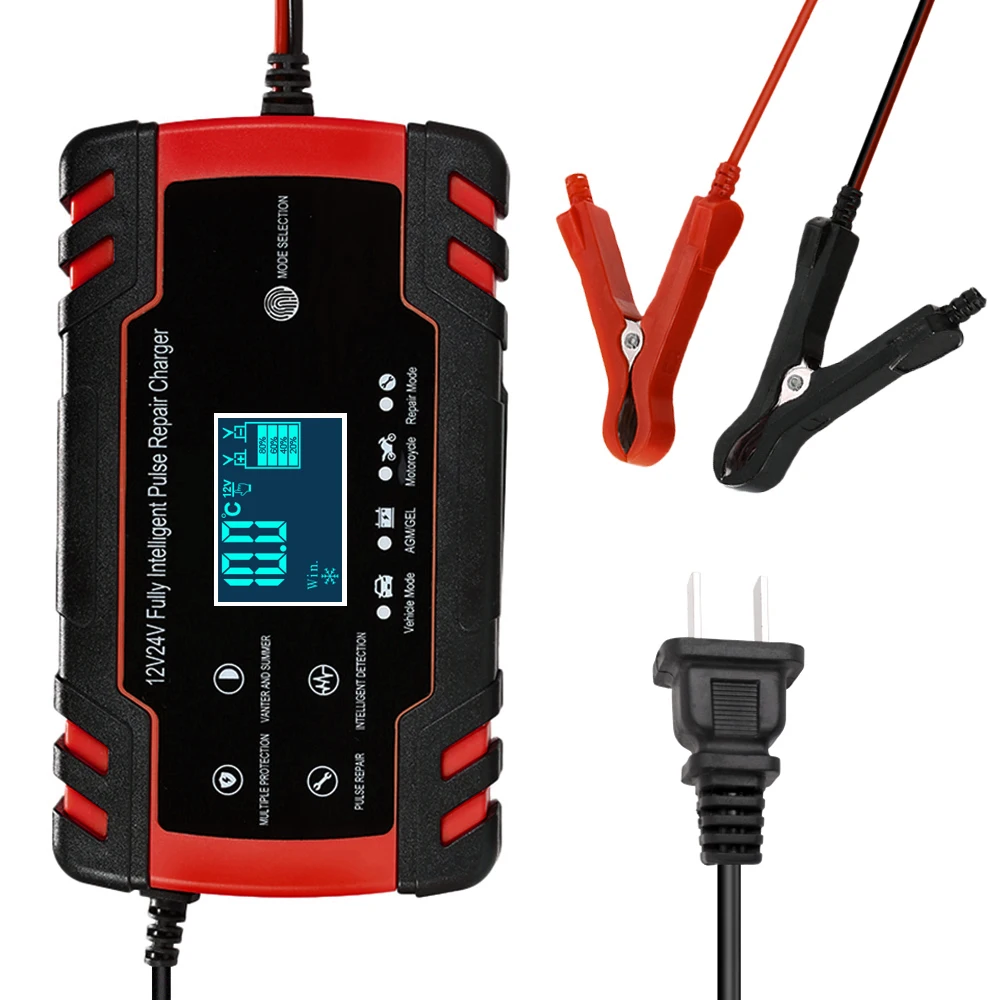 Smart Automatic Car Battery Charger/Maintainer Trickle Charger,12V/8A 24V/4A Pulse Repair Charger with LCD Display
Smart Automatic Car Battery Charger/Maintainer Trickle Charger,12V/8A 24V/4A Pulse Repair Charger with LCD Display