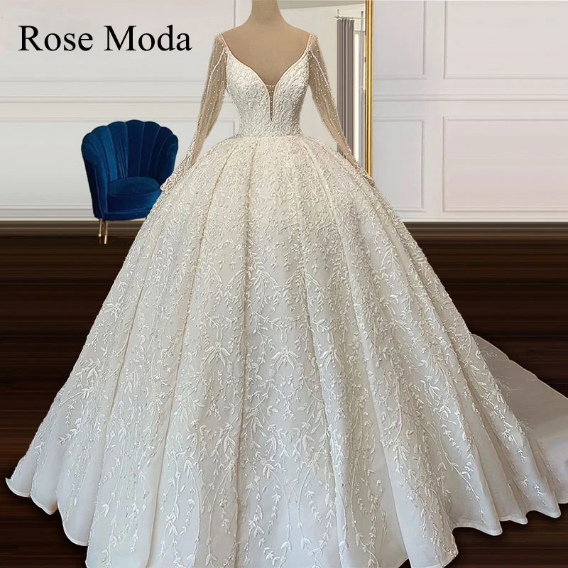 Rose Moda Luxury Long Sleeves Lace Wedding Dress Princess Ball Gown Custom Make
Rose Moda Luxury Long Sleeves Lace Wedding Dress Princess Ball Gown Custom Make