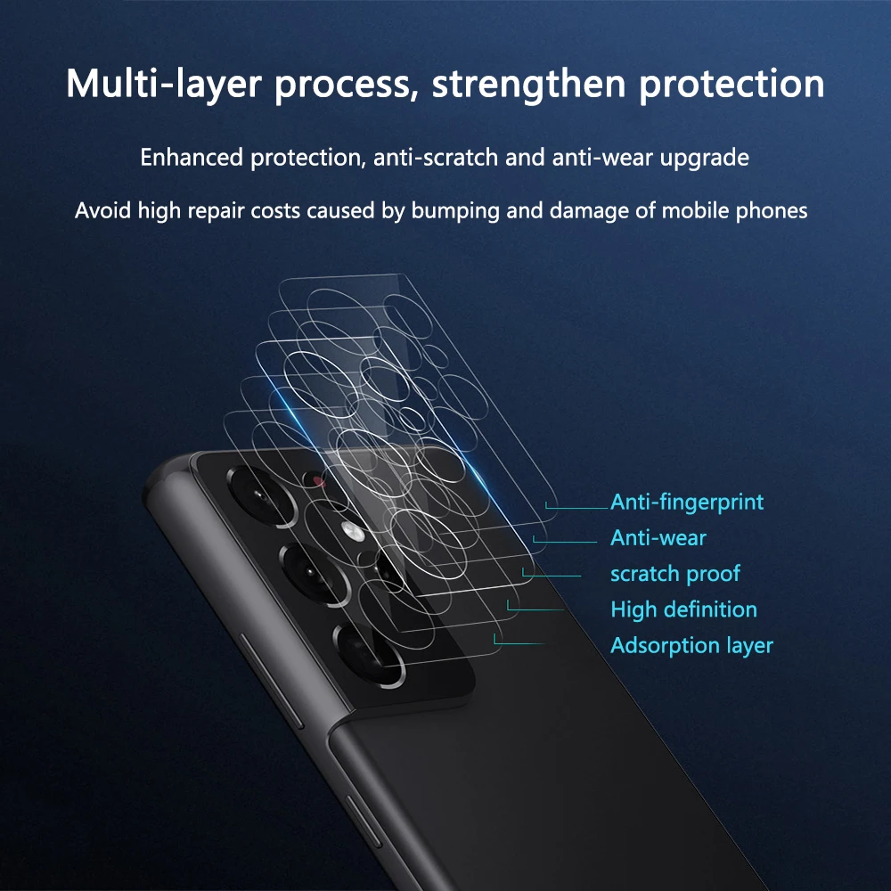 Camera Lens Protector Curved Glass Clear Film Durable for Samsung Galaxy S21 Ultra 5G With High Definition Transparency Film
Camera Lens Protector Curved Glass Clear Film Durable for Samsung Galaxy S21 Ultra 5G With High Definition Transparency Film