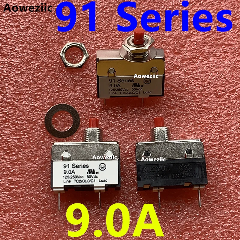 2Pcs 91 Series 9.0A 9A 125V/250VAC 50VDC KUOYUH Overcurrent protector short circuit overload switch fuse Protection switch
2Pcs 91 Series 9.0A 9A 125V/250VAC 50VDC KUOYUH Overcurrent protector short circuit overload switch fuse Protection switch