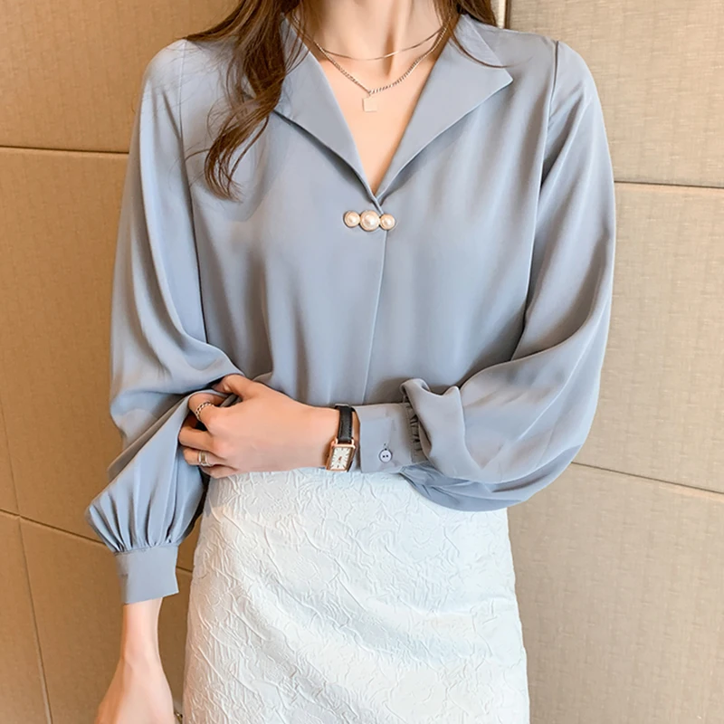 New Notched Beading Blouse Office Lady Shirt Women Pullover Long Sleeve Tops 2021 Spring Autumn Chiffon Womens Blouses Clothing
New Notched Beading Blouse Office Lady Shirt Women Pullover Long Sleeve Tops 2021 Spring Autumn Chiffon Womens Blouses Clothing