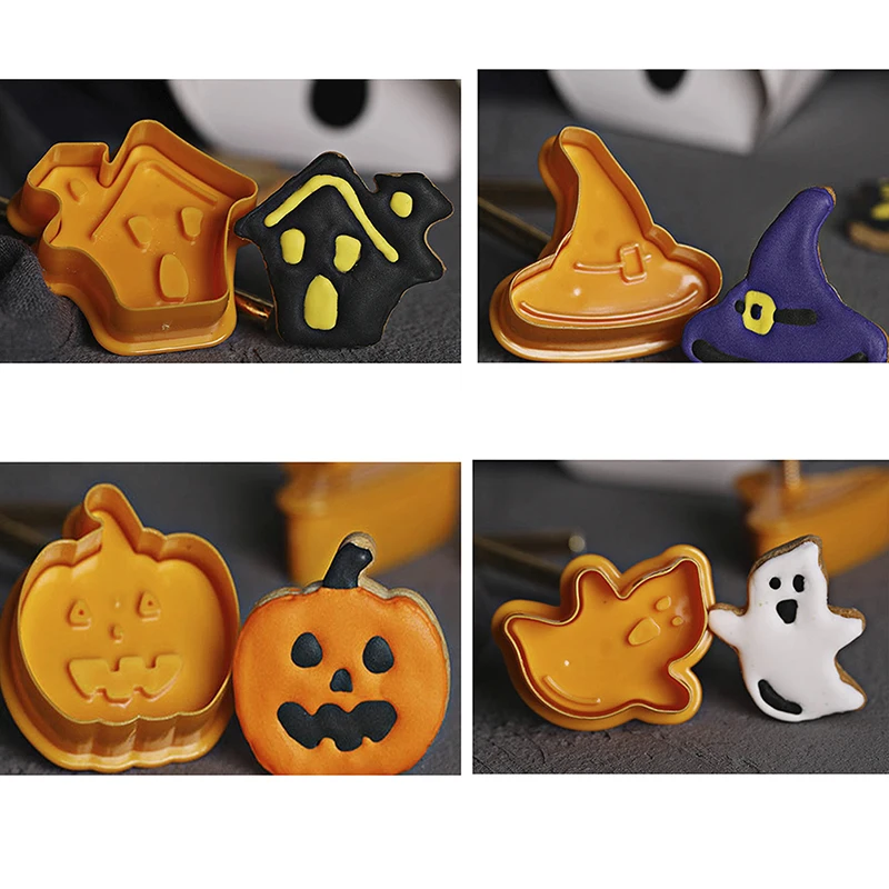4pcs Halloween Pumpkin Ghost Theme Plastic Cookie Cutter Plunger Fondant Sugarcraft Chocolate Mold Cake Decorating Tools
4pcs Halloween Pumpkin Ghost Theme Plastic Cookie Cutter Plunger Fondant Sugarcraft Chocolate Mold Cake Decorating Tools