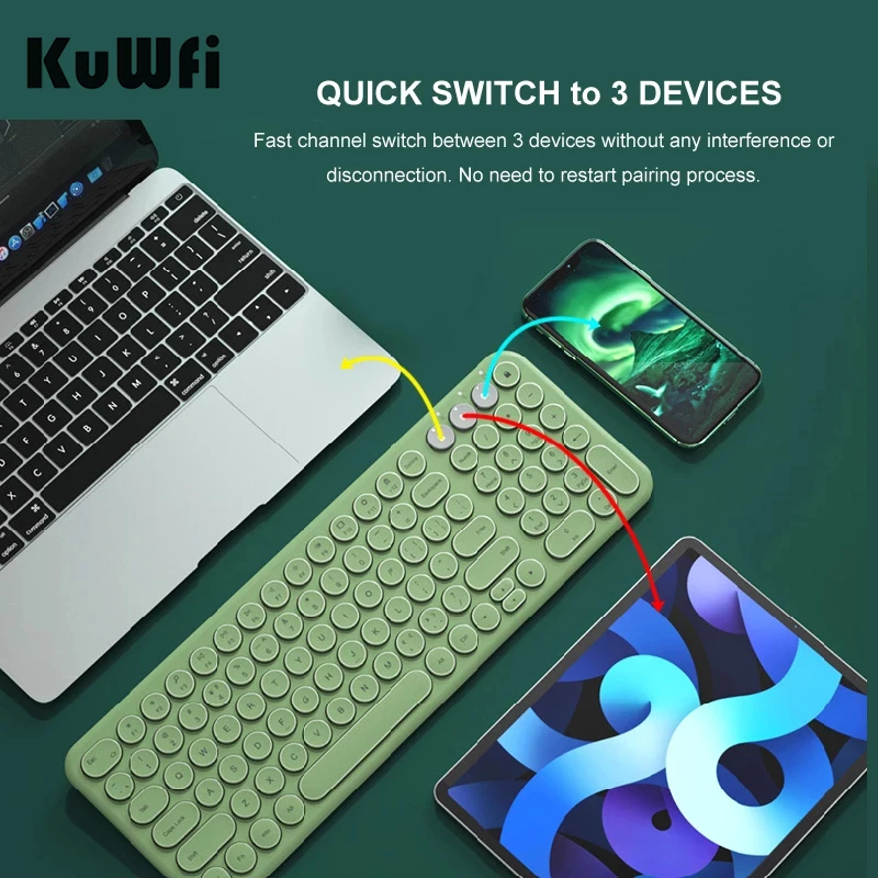 KuWFi 2,4 Ghz и Bluetooth клавиатура беспроводная перезаряжаемая тихая печать 96 клавиш подключены 3 устройства компьютер планшет телефон
KuWFi 2,4 Ghz и Bluetooth клавиатура беспроводная перезаряжаемая тихая печать 96 клавиш подключены 3 устройства компьютер планшет телефон