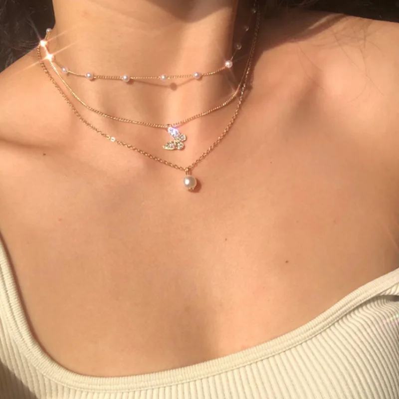 Fashion Sun Star Gold Pearl Choker Necklaces 2021 Trendy Multilayered Butterfly Pearl Necklace for Women Trend Jewelry Gift
Fashion Sun Star Gold Pearl Choker Necklaces 2021 Trendy Multilayered Butterfly Pearl Necklace for Women Trend Jewelry Gift