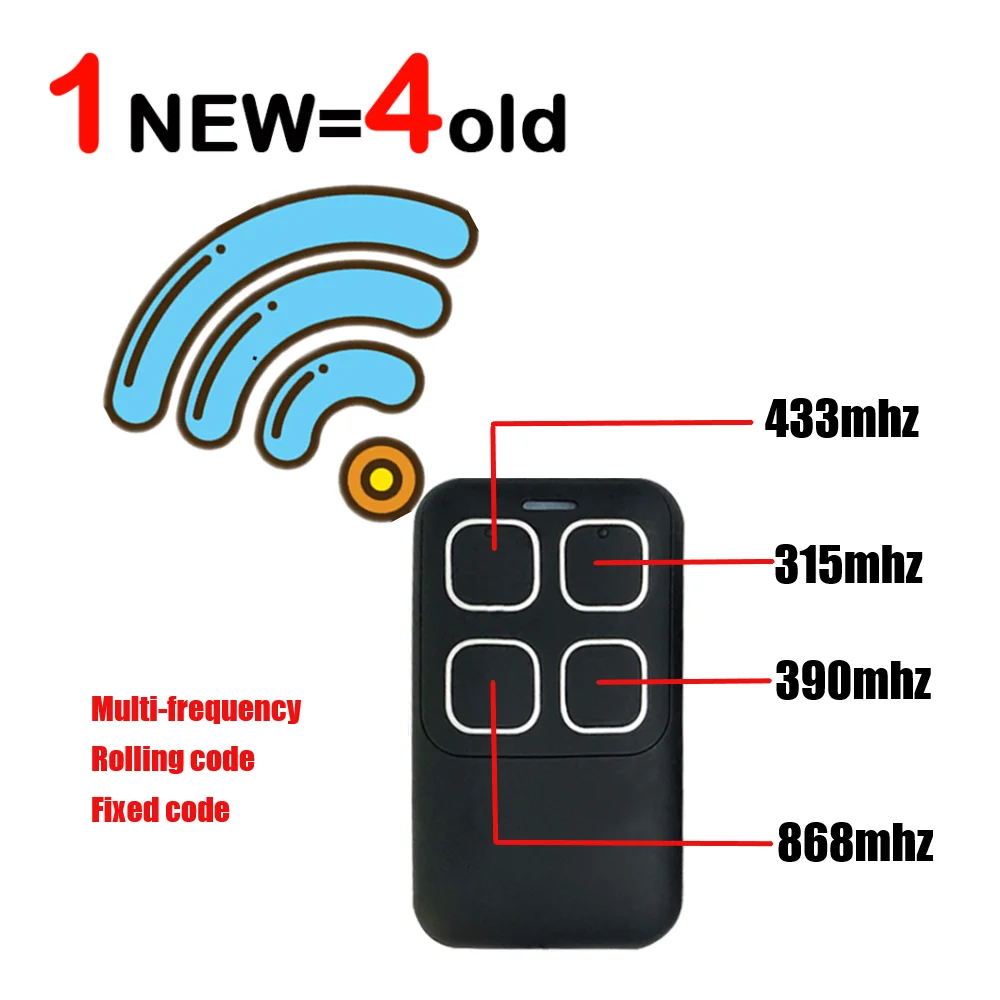 Garage Door Remote Control Gate 433mhz Opener Duplicator Multifrequency 280-868MHz Fixed Rolling Code
Garage Door Remote Control Gate 433mhz Opener Duplicator Multifrequency 280-868MHz Fixed Rolling Code