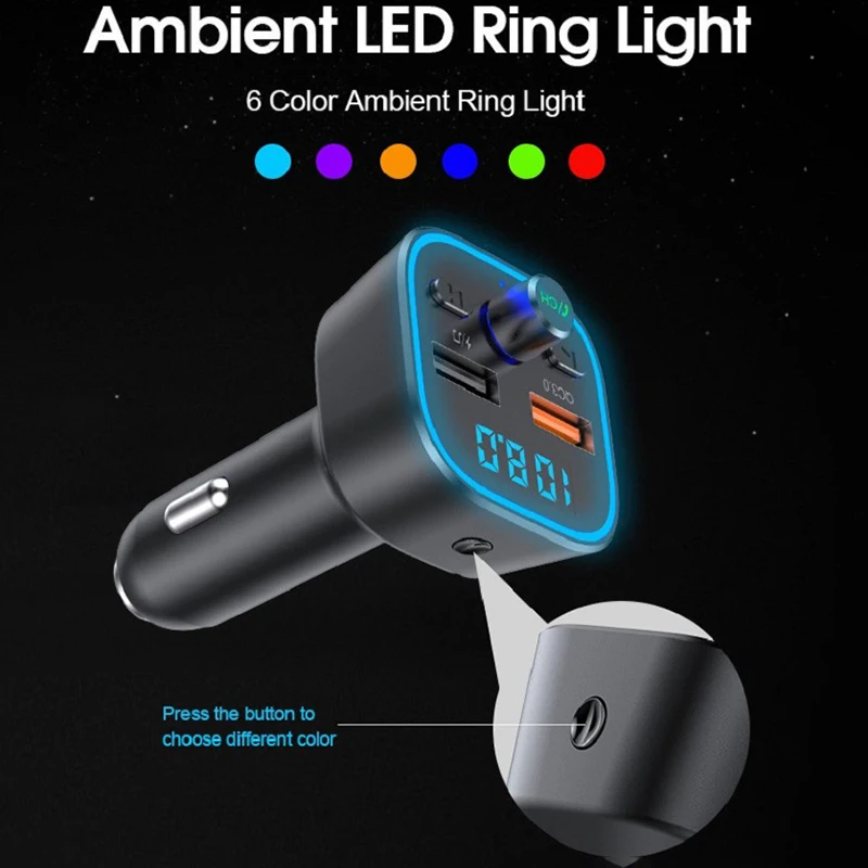 Bluetooth Car Charger MP3 Player FM Transmitter - Wireless Radio Adapter for Vehicles
Bluetooth Car Charger MP3 Player FM Transmitter - Wireless Radio Adapter for Vehicles