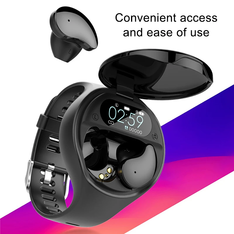 Беспроводные наушники 2 в 1 наручные часы TWS Bluetooth-совместимая гарнитура