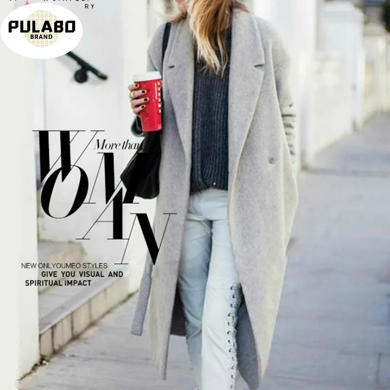 Winter Women's Wool Blend Long Coat 2021 New Hollywood Warm X-Long Oversize Cashmere Turn-down Collar Outwear Coats Grey Trench
Winter Women's Wool Blend Long Coat 2021 New Hollywood Warm X-Long Oversize Cashmere Turn-down Collar Outwear Coats Grey Trench