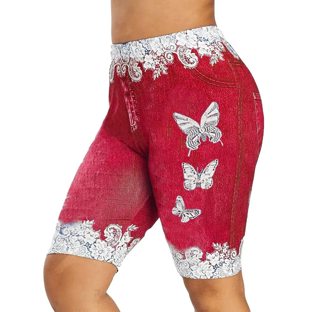 Summer Shorts Pants Women Mid jeans Fashion Lace Butterfly Print Sports Plus Size Hot Pants Fake Jean
Summer Shorts Pants Women Mid jeans Fashion Lace Butterfly Print Sports Plus Size Hot Pants Fake Jean
