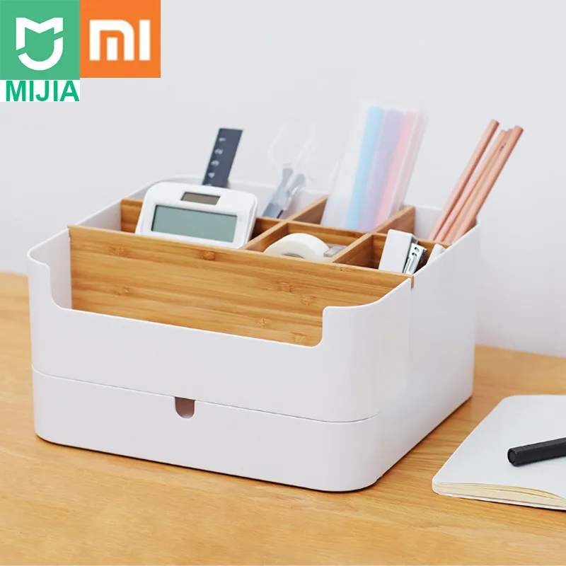 Xiaomi Mijia стол бамбуковое волокно съемный ящик органайзер Sub grid дизайн