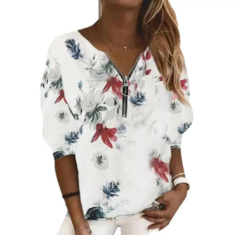Womens Tops Floral Printed Fashion Blouses Pullover Ladies Top Green Summer Casual Blouses Women White Blusas De Mujer
Womens Tops Floral Printed Fashion Blouses Pullover Ladies Top Green Summer Casual Blouses Women White Blusas De Mujer