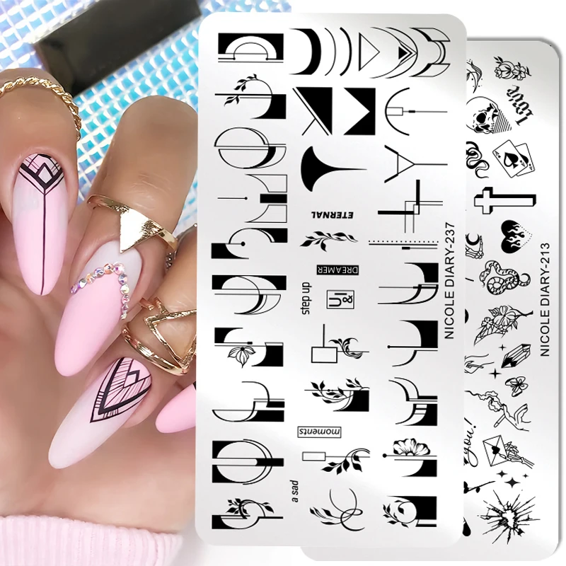 NICOLE DIARY Marble Coconut Nail Stamping Plates Summer Flower Geometric Stamp Templates Nail Art Printing Stencils Tools
NICOLE DIARY Marble Coconut Nail Stamping Plates Summer Flower Geometric Stamp Templates Nail Art Printing Stencils Tools
