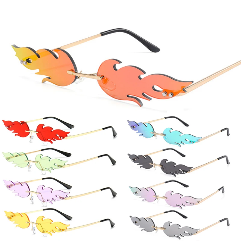 Fire Flame Sunglasses Women Rimless Wave Sun Glasses 2020 Luxury Fashion Metal Shades Vintage Women Mirror Eyewear UV400
Fire Flame Sunglasses Women Rimless Wave Sun Glasses 2020 Luxury Fashion Metal Shades Vintage Women Mirror Eyewear UV400