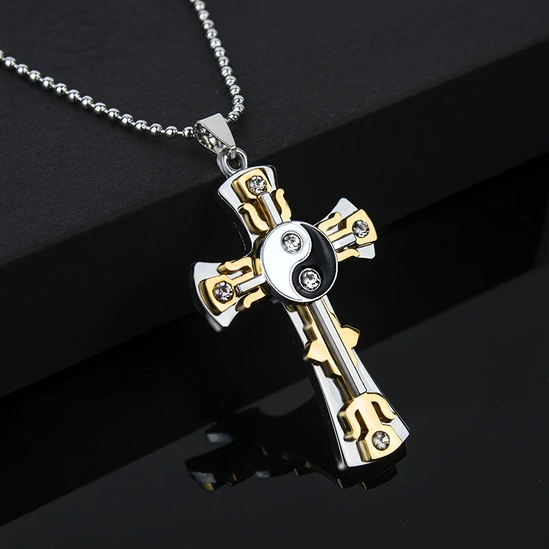 2021 European And American Retro Domineering Simple Pendant Yin Yang Tai Chi Bagua Cross Amulet Men's Necklace
2021 European And American Retro Domineering Simple Pendant Yin Yang Tai Chi Bagua Cross Amulet Men's Necklace