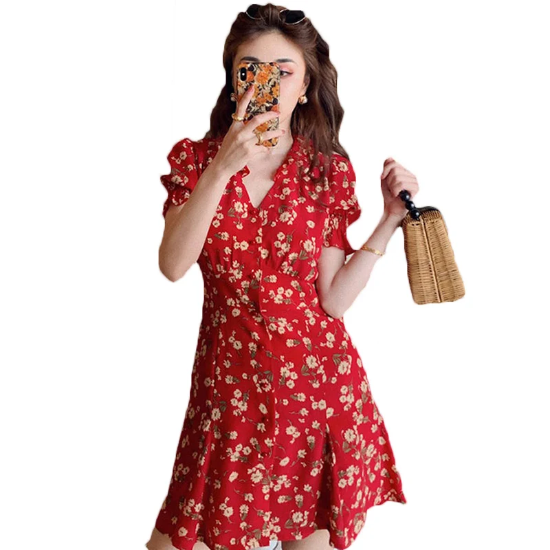 Летнее модное мини-платье с пышными рукавами, женская одежда, новинка 2022, милое шифоновое платье с коротким рукавом и цветочным принтом 163B 
Летнее модное мини-платье с пышными рукавами, женская одежда, новинка 2022, милое шифоновое платье с коротким рукавом и цветочным принтом 163B