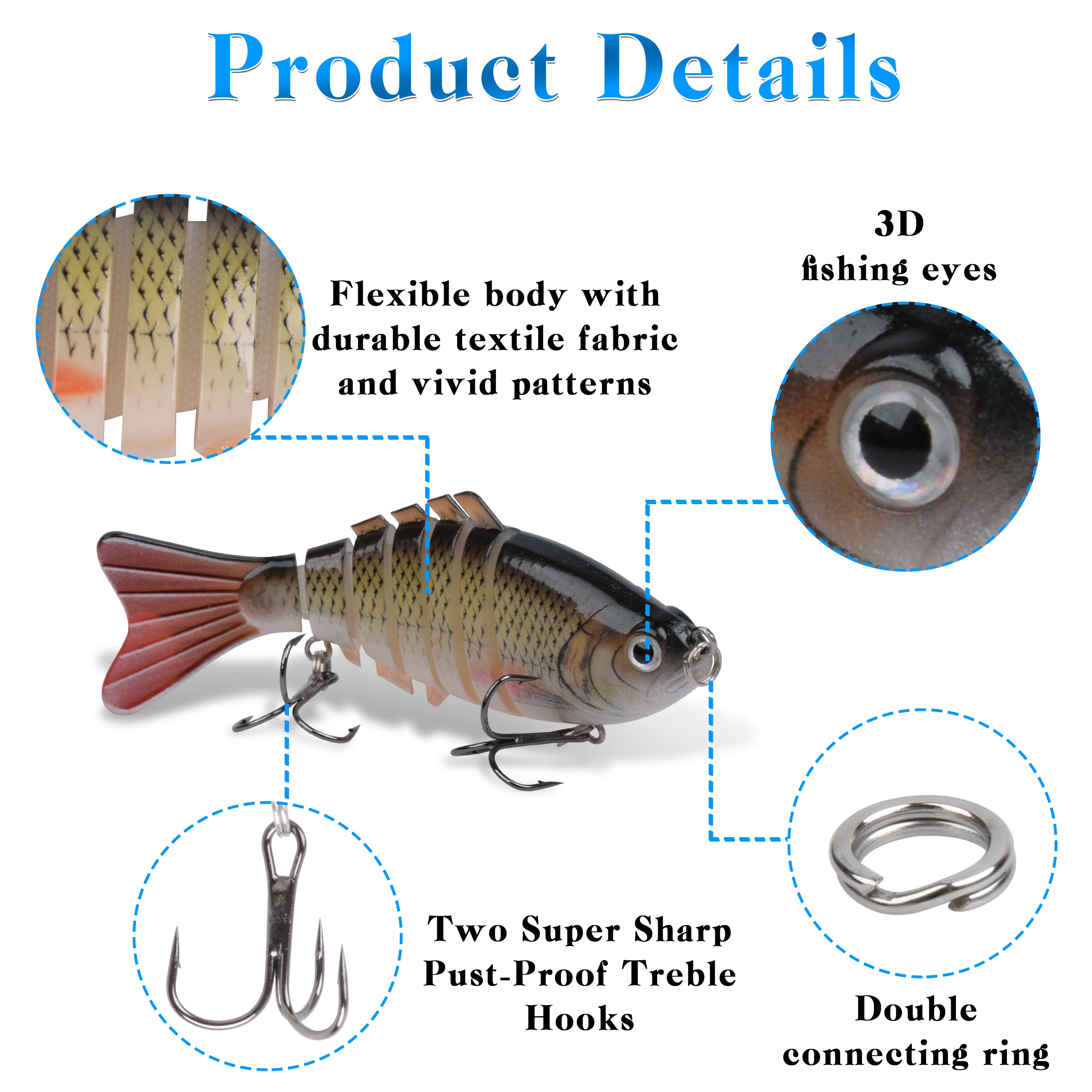 5pcs 10cm 15g Wobblers Fishing Lures And 10pcs Rolling Swivel Kit Multi Jointed Swimbait Hard Artificial Bait Pike/Bass/CarpLure
5pcs 10cm 15g Wobblers Fishing Lures And 10pcs Rolling Swivel Kit Multi Jointed Swimbait Hard Artificial Bait Pike/Bass/CarpLure