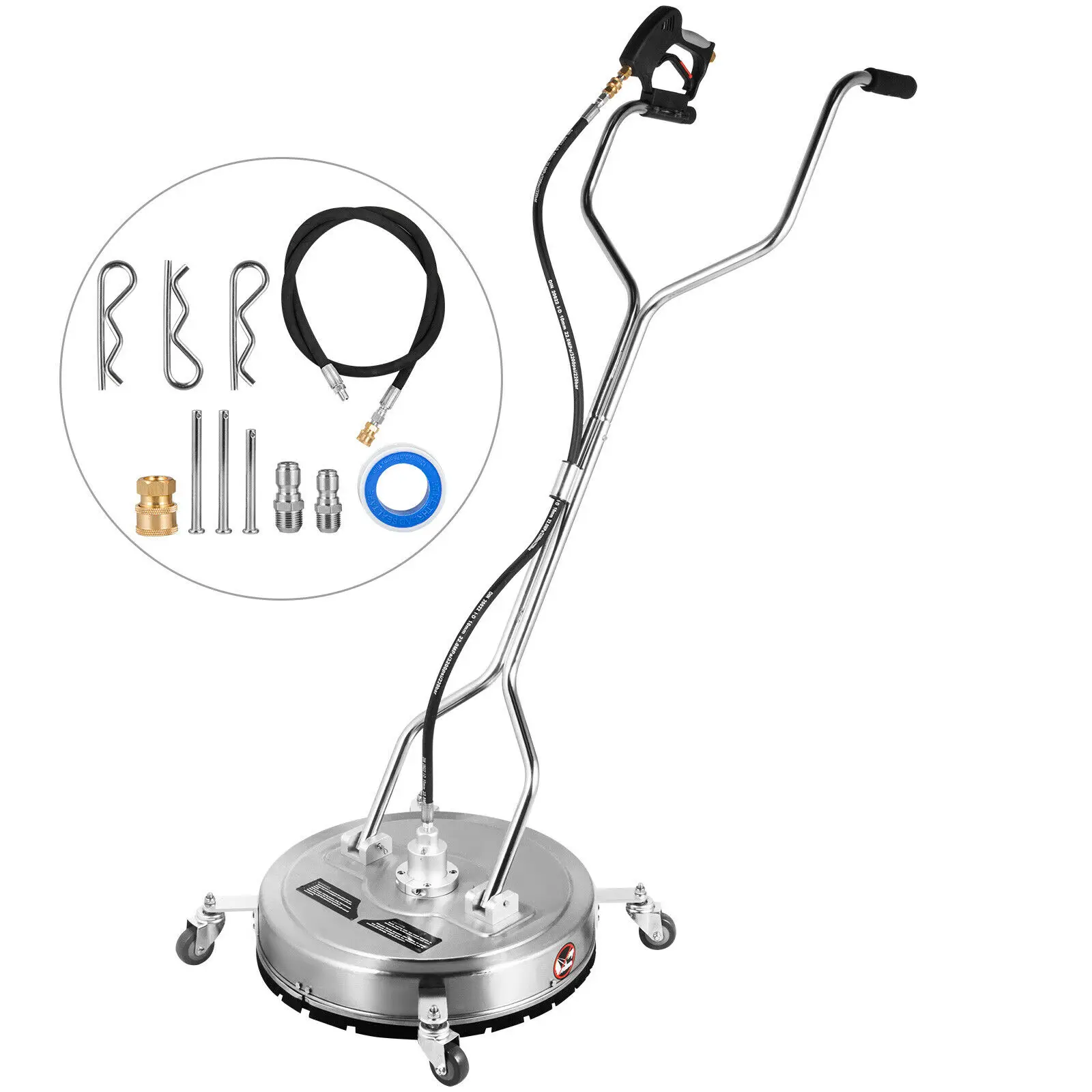 VEVOR 24 Inch Surface Cleaner with 3 Nozzle Spray Bar 4000PSI Pressure Stainless Steel Rotating Flat Surface Cleaning Machine
VEVOR 24 Inch Surface Cleaner with 3 Nozzle Spray Bar 4000PSI Pressure Stainless Steel Rotating Flat Surface Cleaning Machine