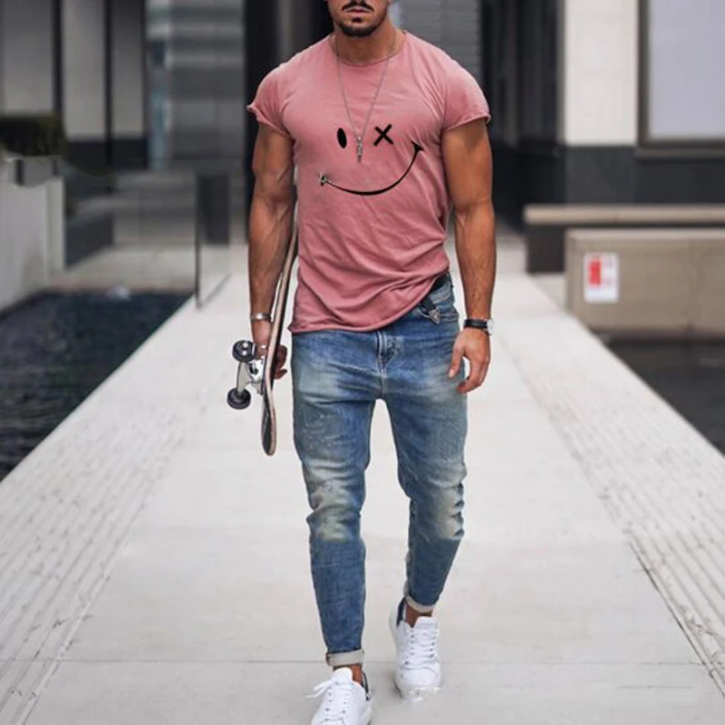 Casual Summer Short Sleeve Men T-shirt Hip Hop Smiley O Neck Face Print Streetwear Oversized Tshirt Cotton Tops Tee Men Clothing
Casual Summer Short Sleeve Men T-shirt Hip Hop Smiley O Neck Face Print Streetwear Oversized Tshirt Cotton Tops Tee Men Clothing