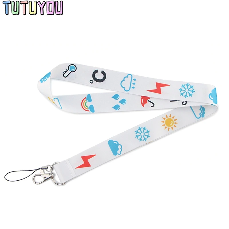 PC1651 Weather Symbol Lanyards для брелка ключей ID Card Pass Gym мобильный телефон USB значок брелок