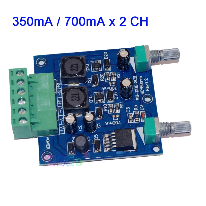 Manual knob LED Constant Current Dimmer 350MA / 700MA * 2 channels DMX 512 Controller DC 12V-24V input Dimming 2CH decoder
Manual knob LED Constant Current Dimmer 350MA / 700MA * 2 channels DMX 512 Controller DC 12V-24V input Dimming 2CH decoder