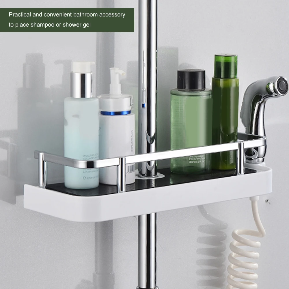 ABS Shower Tray Rack Set Lift Rod Shower Bracket Bathroom Rack Bathroom Shelf Organizer Shower Rack Bath Storage Holder 
ABS Shower Tray Rack Set Lift Rod Shower Bracket Bathroom Rack Bathroom Shelf Organizer Shower Rack Bath Storage Holder