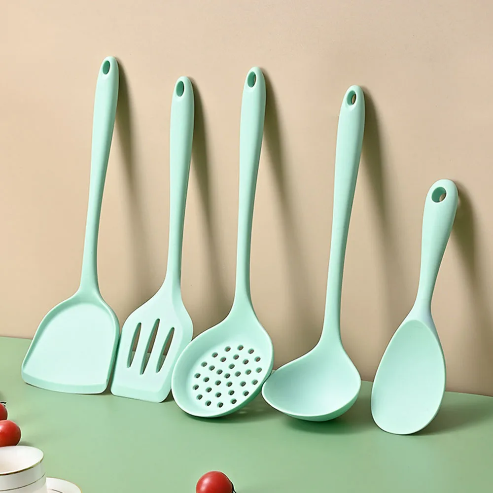 Silicone Kitchenware Set Spatula Five-piece Cooking Spoon Kitchen Slotted Spoon Rice Spoon Non-stick Pan Silicone Shovel Frying
Silicone Kitchenware Set Spatula Five-piece Cooking Spoon Kitchen Slotted Spoon Rice Spoon Non-stick Pan Silicone Shovel Frying
