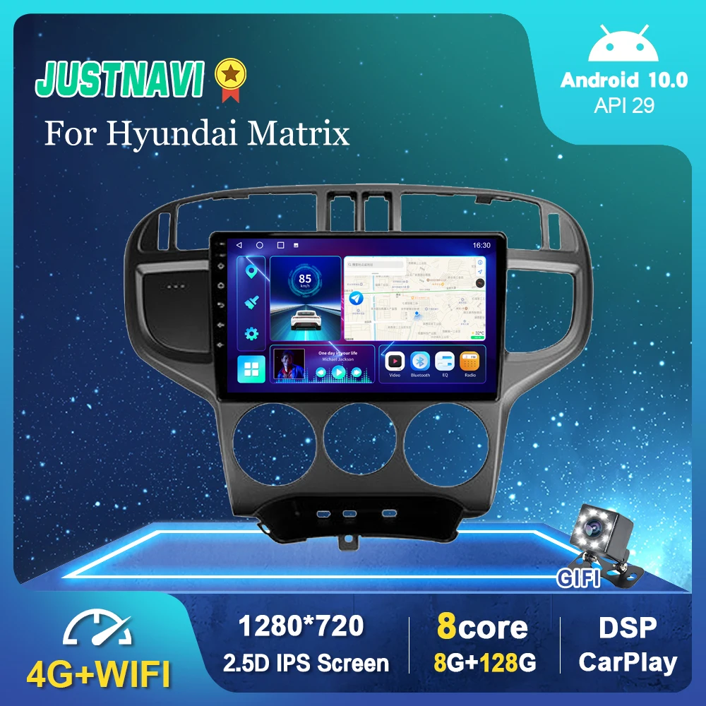 For Hyundai Matrix 2001-2010 Car Radio Android 10.0 Navigation GPS WiFi 4G Auto Stereo Multimedia Video Player DSP OBD Autoradio
For Hyundai Matrix 2001-2010 Car Radio Android 10.0 Navigation GPS WiFi 4G Auto Stereo Multimedia Video Player DSP OBD Autoradio