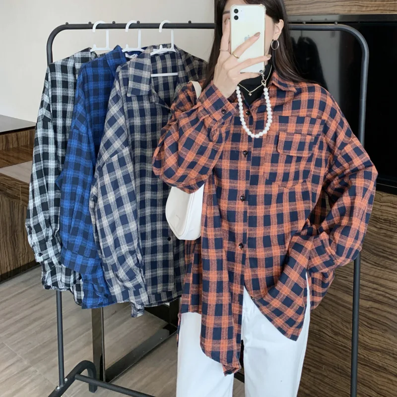 Женская клетчатая куртка, Женское пальто, верхняя одежда 2021, модная повседневная Свободная рубашка в Корейском стиле с длинным рукавом и от...
Женская клетчатая куртка, Женское пальто, верхняя одежда 2021, модная повседневная Свободная рубашка в Корейском стиле с длинным рукавом и от...