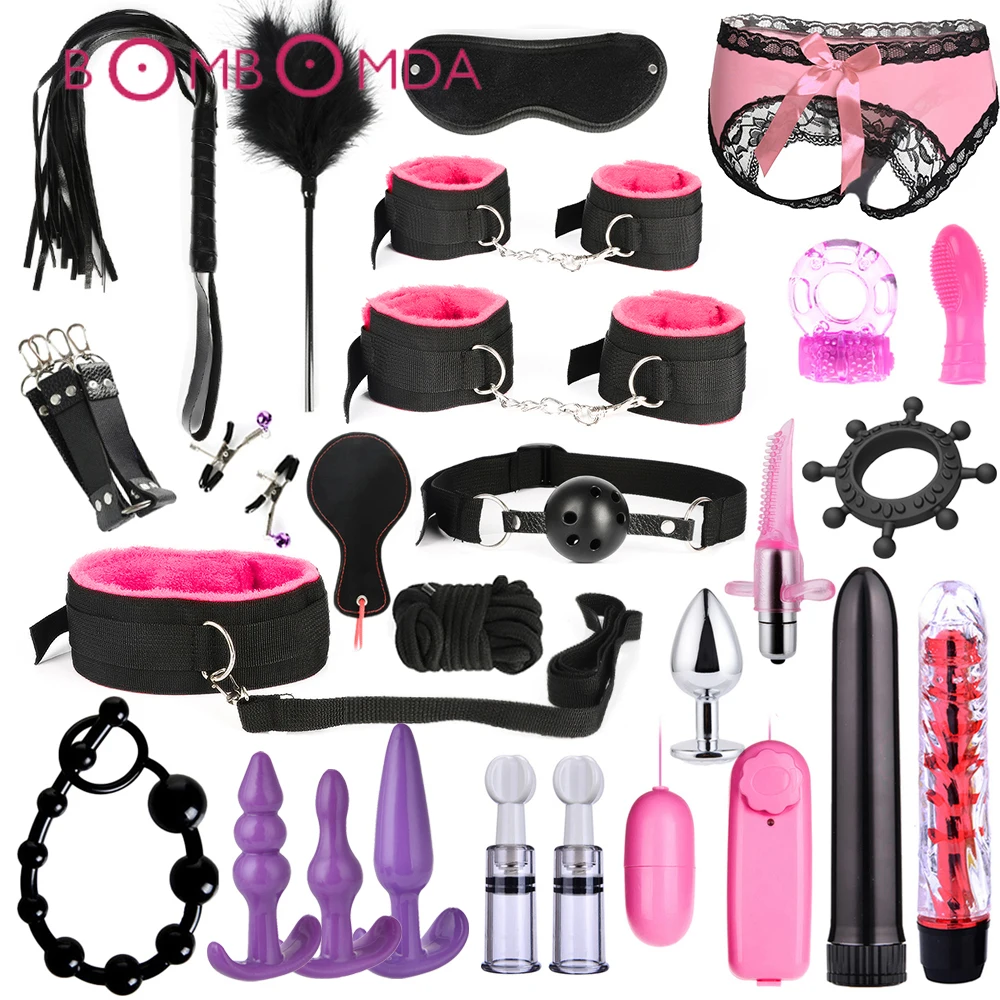 БДСМ наборы взрослые интимные игрушки для женщин мужские наручники зажимы