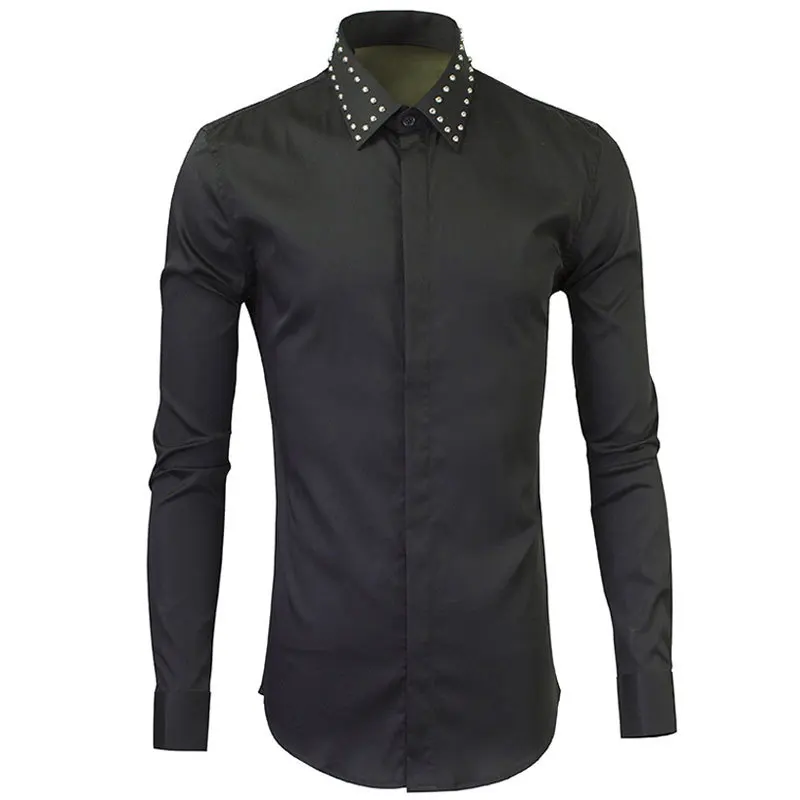 Рубашка роскошная мужская Серебряная и Золотая ошейник с заклепками с длинным рукавом мужская одежда Модная приталенная Повседневная руба...
Рубашка роскошная мужская Серебряная и Золотая ошейник с заклепками с длинным рукавом мужская одежда Модная приталенная Повседневная руба...