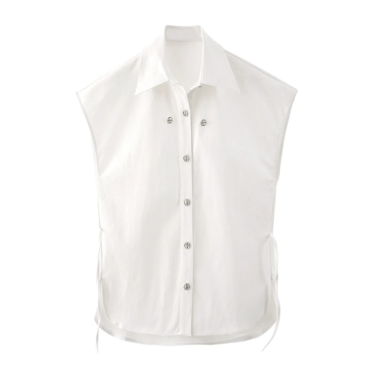 Korean Fashion White Shirt Sets Solid Color Fashion Lapel Vest + Curved Placket Shirt Two Piece Lace Splicing Shirt 
Korean Fashion White Shirt Sets Solid Color Fashion Lapel Vest + Curved Placket Shirt Two Piece Lace Splicing Shirt