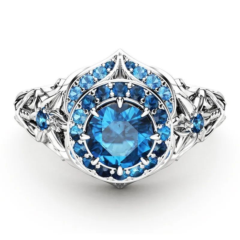 Trendy Blue Crystal Rhinestone Zircon Ladies Ring Engraving Flower Floral Shaped Pattern for Women Party Jewelry
Trendy Blue Crystal Rhinestone Zircon Ladies Ring Engraving Flower Floral Shaped Pattern for Women Party Jewelry