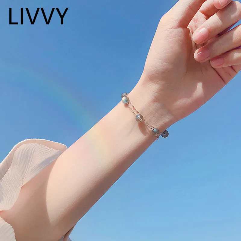 Двойной серебряный браслет LIVVY из натурального лунного камня, Круглый браслет-цепочка с бусинами, женская мода, высококачественный дизайн, ...
Двойной серебряный браслет LIVVY из натурального лунного камня, Круглый браслет-цепочка с бусинами, женская мода, высококачественный дизайн, ...