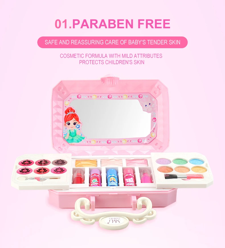 Children Gift Children's Cosmetics Princess Makeup Box Set Safe Non-Toxic Eyeshadow Lipstick Palette Beauty Tool TSLM1 | Красота и