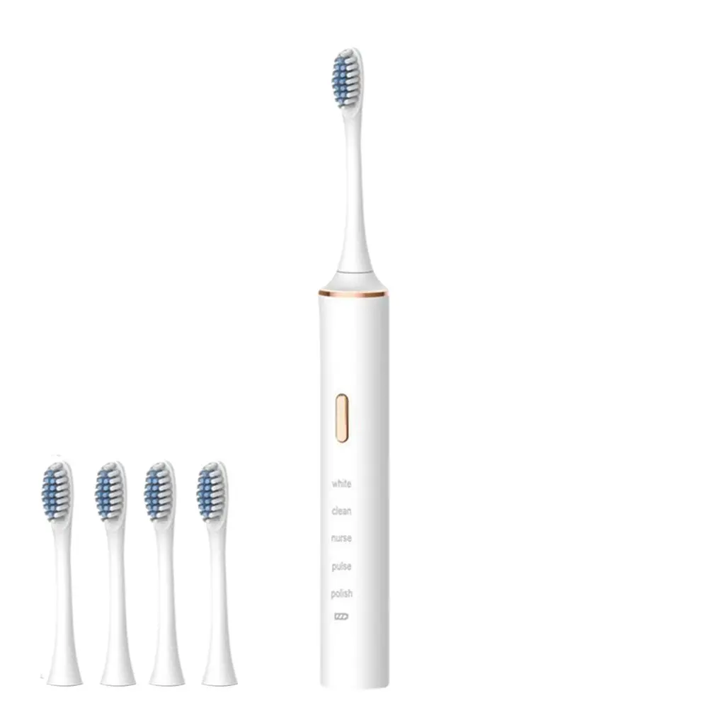 Electric Toothbrush Adult Timer Brush 5 Mode USB Charger Rechargeable Tooth Brushes With 4 Replacement Heads
Electric Toothbrush Adult Timer Brush 5 Mode USB Charger Rechargeable Tooth Brushes With 4 Replacement Heads