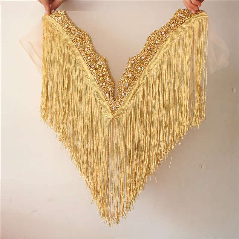 Gold Silver Single Side Wedding Embroidered Collar With Beaded Tassels Appliques Neckline With Fringe Tassels Lace
Gold Silver Single Side Wedding Embroidered Collar With Beaded Tassels Appliques Neckline With Fringe Tassels Lace