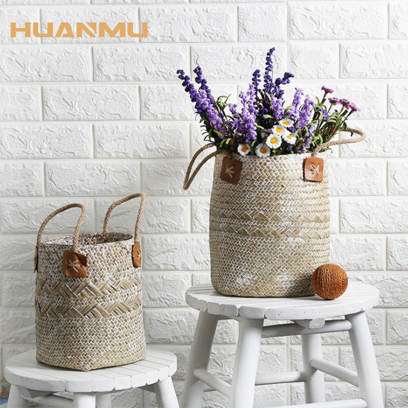 2Pcs/Set Handmade Bamboo Storage Baskets Natural Seagrass Wicker Basket Garden Flower Pot Laundry Basket Container Toy Holder
2Pcs/Set Handmade Bamboo Storage Baskets Natural Seagrass Wicker Basket Garden Flower Pot Laundry Basket Container Toy Holder