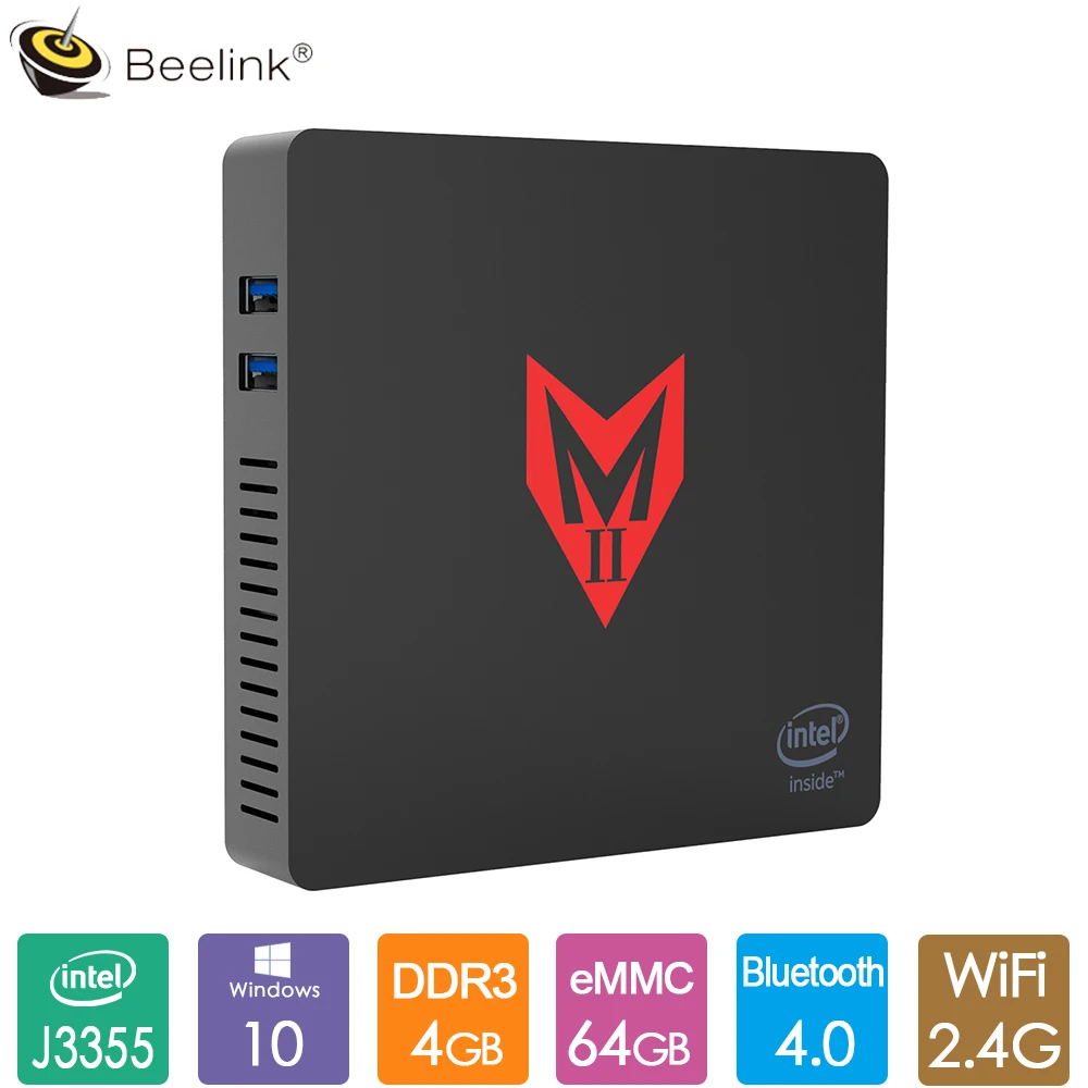 Beelink MII-V Office MINI PC Intel Apollo Lake J3355 Win 10 4GB LPDDR4 64GB 2.4G 5G Dual WiFi BT4.0 1000M LAN Media Player
Beelink MII-V Office MINI PC Intel Apollo Lake J3355 Win 10 4GB LPDDR4 64GB 2.4G 5G Dual WiFi BT4.0 1000M LAN Media Player